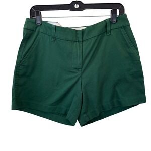 J. Crew Womens 5" Chino Shorts Size 8 Green Casual Classic NWT Fall Style Cotton